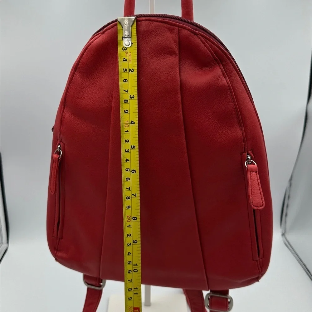 Osgoode Marley Teardrop Multi Zip Leather Backpack in Lipstick Red NWOT